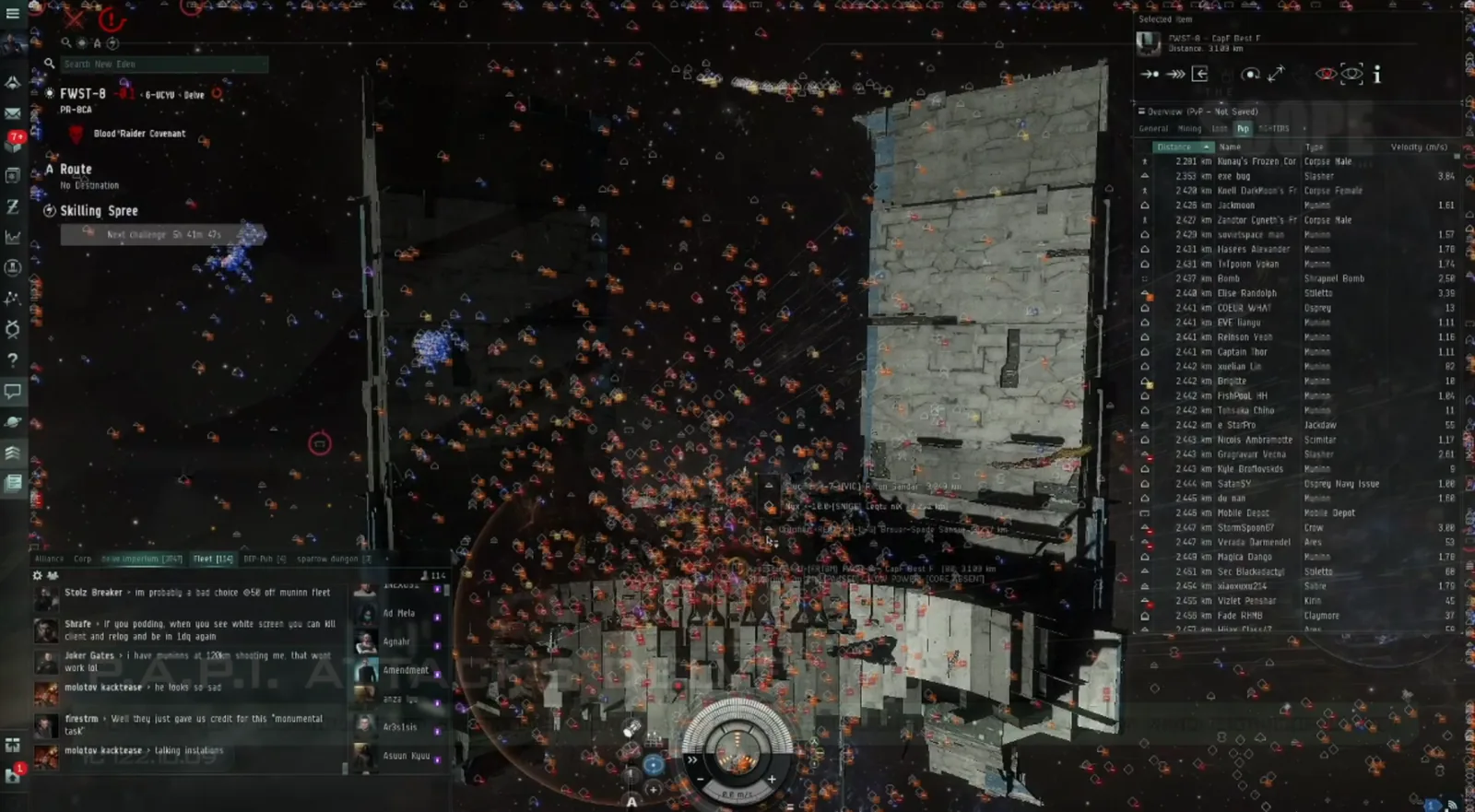 Keepstar Fraternity в FWST-8 под ударом флота Imperium, октябрь 2020