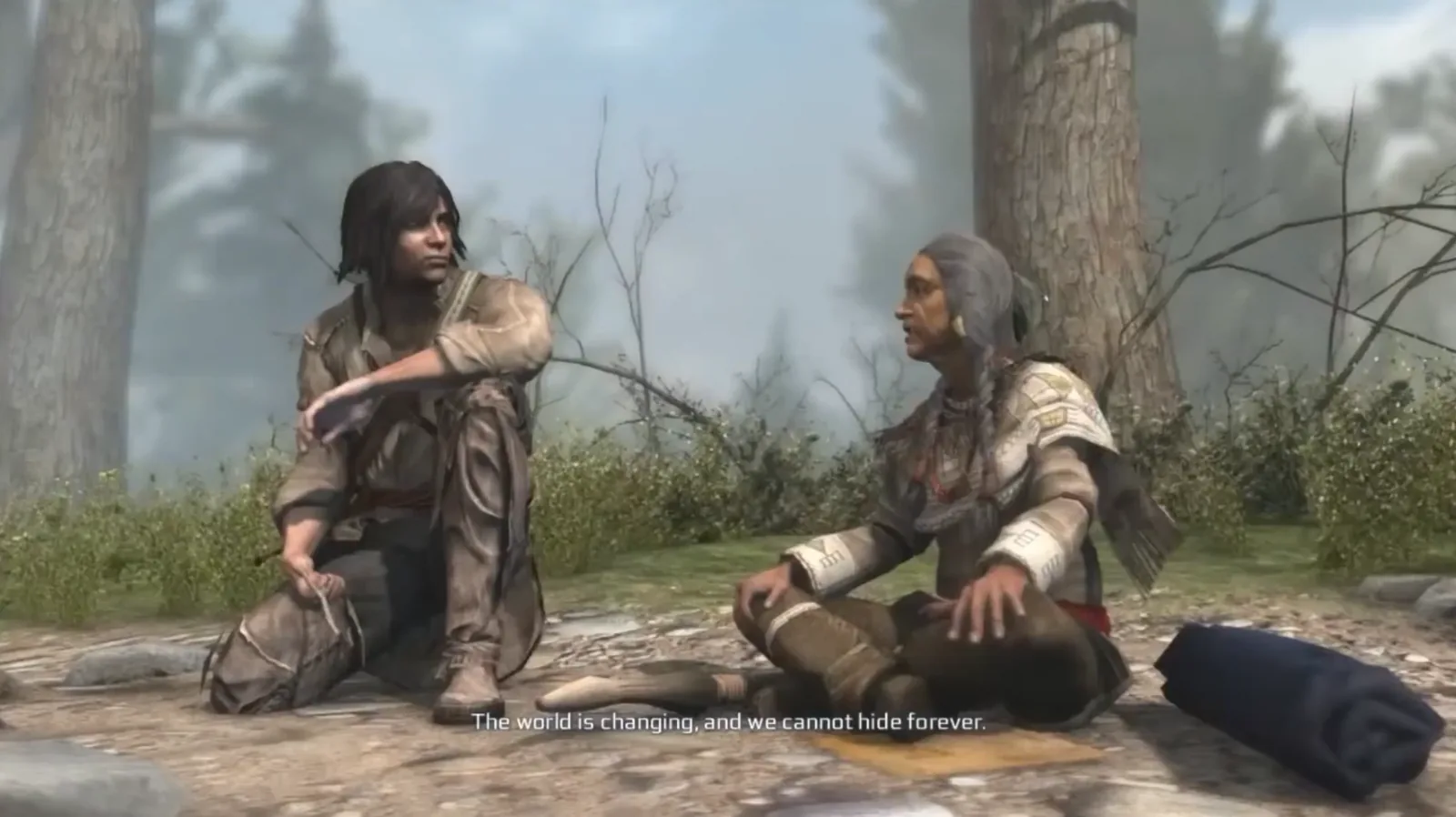 Юный Радунхагейду беседует с Матерью Клана в лесу