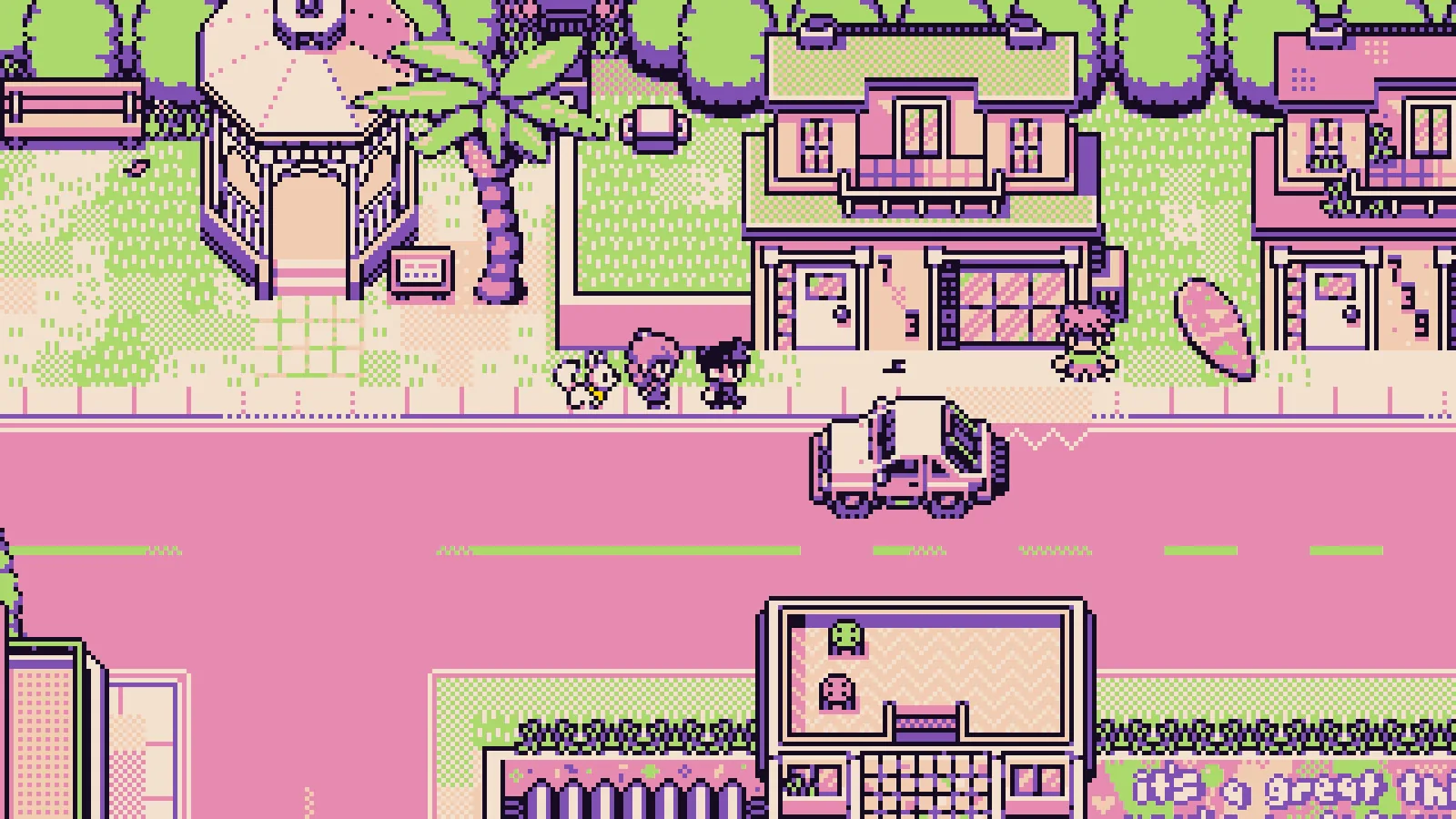 Городок в пиксель-арт игре Petal Runner