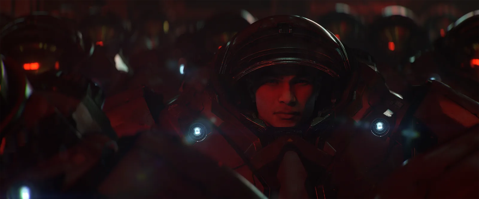 Новобранец в скафандре морпеха на кадре нового StarCraft