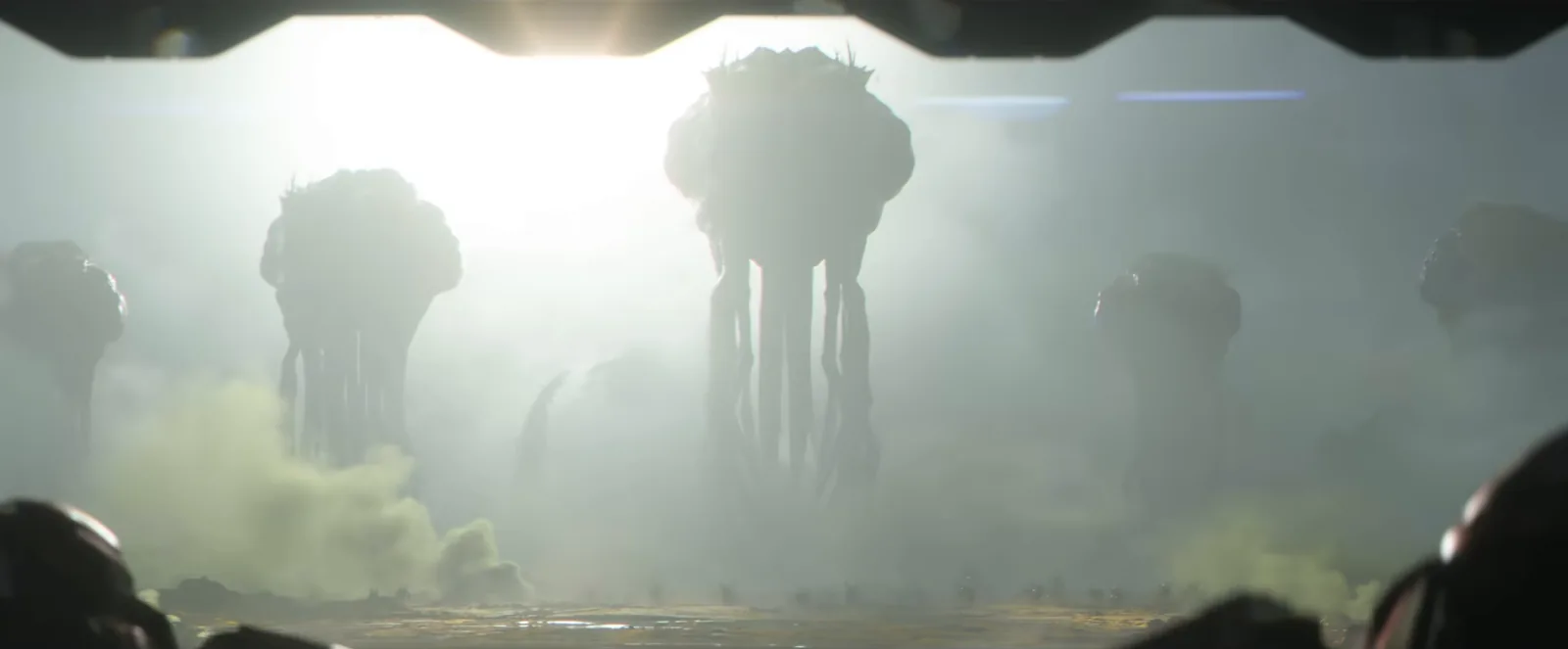 Вид из открывшегося десантного модуля, кадр трейлера StarCraft «Dominion»